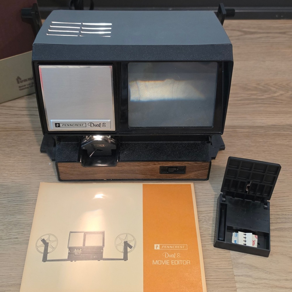 Vintage Penncrest Dual 8 Movie Editor Super 8 Standard 8mm w/ Box Manual Splicer